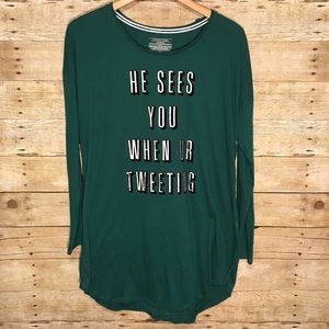 Victoria’s Secret Christmas pajama shirt Sz Medium